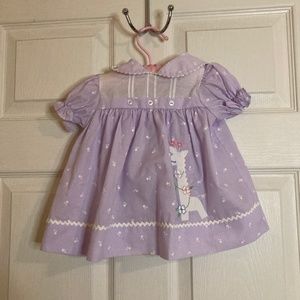 COPY - VINTAGE Purple White Llama Print Dress